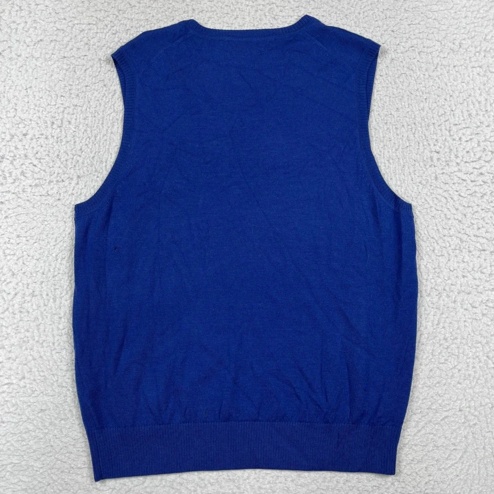 Masters Sweater Vest Mens M Blue Merino Wool Bobby Jones Golf Preppy Classic